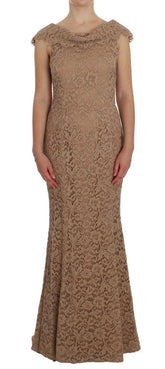 Dolce & Gabbana Pink Floral Lace Full Length Sheath Dress -   -  Dolce & Gabbana.